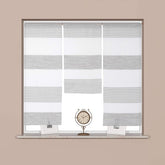 Design Mini Flächenvorhang Set weiß taupe Scheibengardine 4014-09